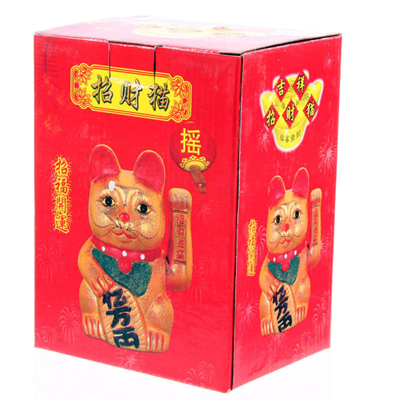 Maneki Neko Waving Cat, Eyes Open 17cm - Seven Sins Tattoo - 3