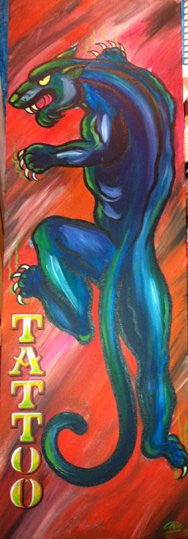 Panther Acrylic on Canvas. By Chic *Call Shop* - Seven Sins Tattoo
