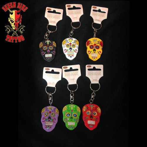 Boho Beads Sugar Skull Keyring - Seven Sins Tattoo