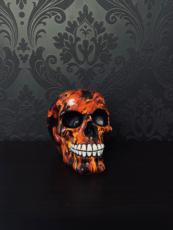 Marbled flame effect skull