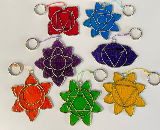 Miniature chakra symbol sun catcher